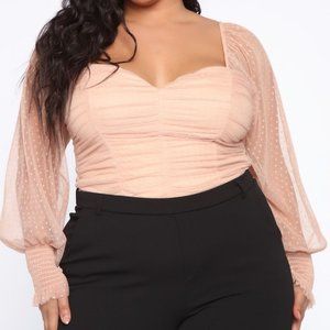 NEW Nude Long Sleeved Cropped Top